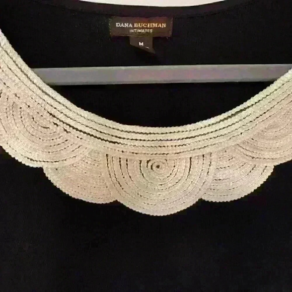 NWT Dana Buchman Intimates nightgown blk with embroidery detail sz Med - Picture 3 of 6